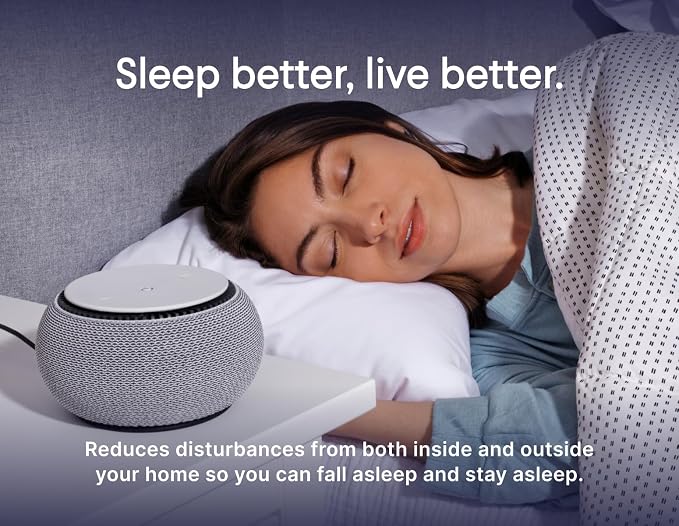 SNOOZ Original Smart White Noise Sound Machine, Real Fan Inside for Sleep | Natural Sound from a Real Fan, Non-Looping White Noise, App Scheduler, 10 Levels, Masks Snoring, Office Privacy & Neighbors