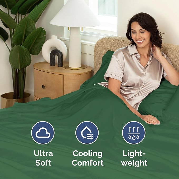 Twin XL Flat Sheet - College Dorm Room - Top Flat Sheet - Emerald Green | College Dorm Room Essentials, Ultra-Soft, Breathable & Cooling, Fade & Wrinkle Free, Easy-Care, Stain & Shrink Resistant