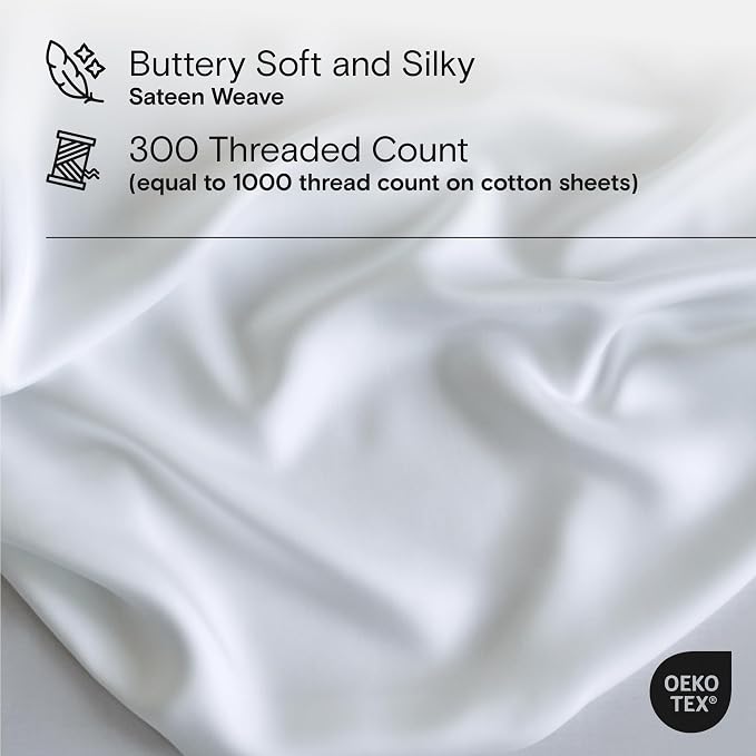 DOZ Duvet Cover Set, 100% Viscose derived from Bamboo, Organically Grown, Buttery Soft, Cooling Duvet Covers, High GSM, 1 Duvet Cover and 2 Pillowcases, 90"x90" (Snow, Full/Queen)
