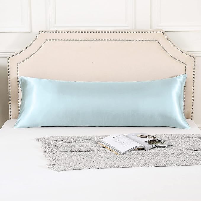 Body Pillow with Satin Pillowcase, Body Pillow for Adults | 20"x54", Removable Cover, OEKO-TEX Certified Down Alternative Filling,Washing Machine