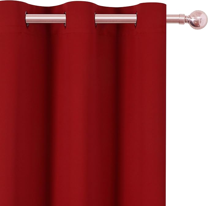 Blackout Curtains 42 x 84 Inch - Red Curtains Set of 2 Panels - Room Darkening, Thermal Insulated for Living Room