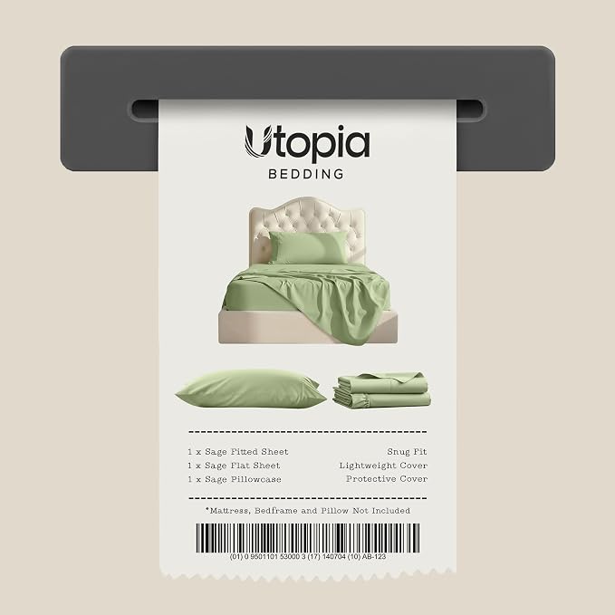 Twin XL Sheets Set, 3 Pieces 16" Deep Pocket Hotel Luxury Bed Sheets, Sage | Extra Soft Bedsheet Set, Comfy & Breathable Cooling Sheets, Wrinkle & Fade Resistant, Fitted Sheet, Flat Sheet, 1 Pillowcase