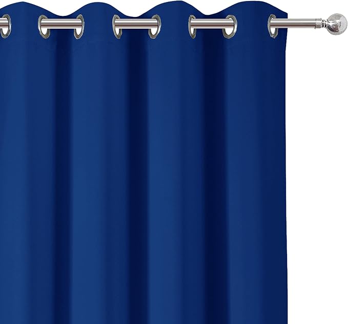 Blackout Curtains 52 x 63 inch/Royal Blue Curtains Set of 2 Panels/Thermal Insulated Room Darkening Bedroom Curtains
