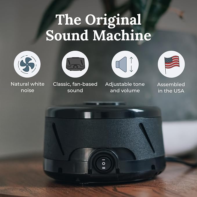 Yogasleep Dohm Classic (Black) The Original White Noise Machine, Soothing Natural Sound from a Real Fan, Noise Cancelling for Office Privacy, Travel & Meditation, Sleep Therapy for Adults & Baby