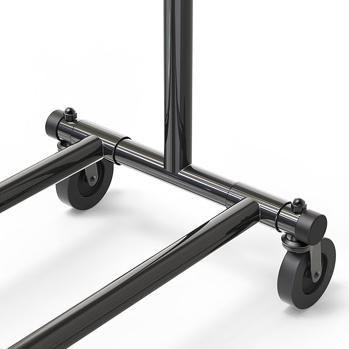 Simple Houseware Heavy Duty Clothing Garment Rack, Black | Holds Up to 150 lbs, Extendable Width from 42 to 67 Inches