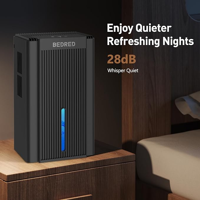Dehumidifier, 95OZ Dehumidifier for Home 1000 sq ft - Quiet with Auto Shut Off & Relaxing 7 Color Ambient Light, Ideal for Livingroom, Bedroom, Basement (Black)