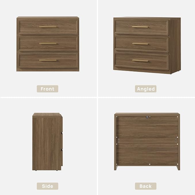 SICOTAS Oversized Nigh Sstand with 3 Drawers for Bedroom Tall Bedside Table | Extra Large Nightstand with Storage 31.3" Wide Side Table Modern End Table Night Stands for Sofa Couch Office