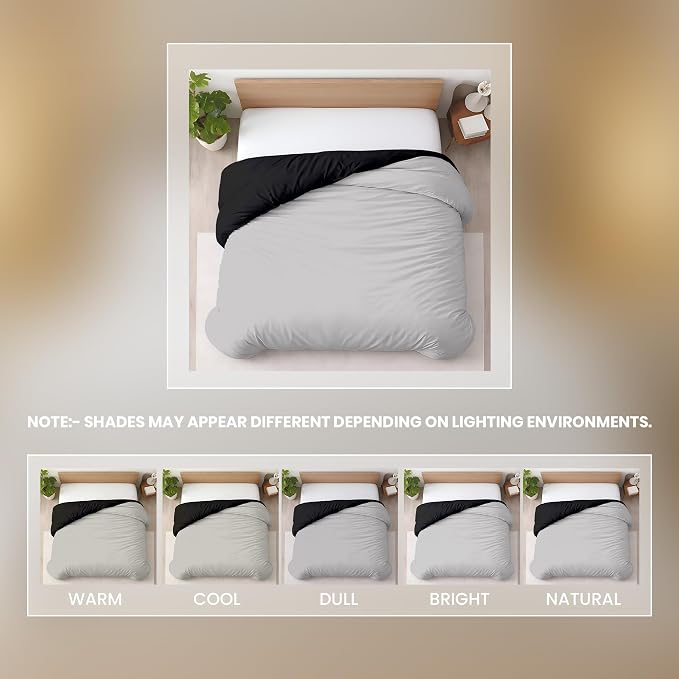 120"x120" 1 Pc Super King Plus/Super Oversize King Duvet Cover Only 100% Egyptian Cotton - 600 TC, Zipper Closure & Corner Ties - Fits Only Extra Large Inserts - Night's Shadow