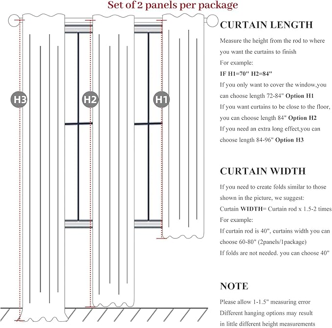 Extra Wide 60 Inch Blackout Curtains 96 Inches Long for Living Room, Rustic Boho Room Darkening Textured Linen Pleated Dining Room Office Insulated Ceiling Track Window Drapes 60"W x 96"L 2 Panels