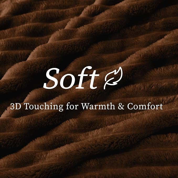 BEDELITE Ribbed Fleece Throw Blanket for Couch, Chocolate Brown, 50"x70" | Ultra-Soft Plush Fleece, Warm Yet Lightweight, Ribbed Texture, Home Decor, Machine Washable, Giftable, All-Season Use