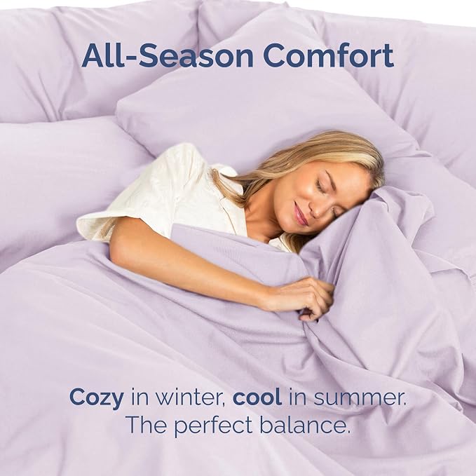 Twin XL Flat Sheet - College Dorm Room - Top Flat Sheet - Light Lavender | College Dorm Room Essentials, Ultra-Soft, Breathable & Cooling, Fade & Wrinkle Free, Easy-Care, Stain & Shrink Resistant