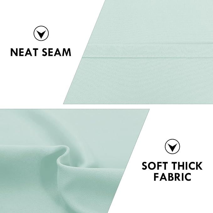 DWCN Blackout Curtains for Bedroom Living Room 42 x 63 Inch Long 2 Panels | Room Darkening, Thermal Insulated, Light Blocking, Rod Pocket Drapes, Noise Reducing Window Treatments, Mint Green