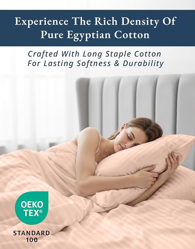 LANE LINEN Brown Sheets King 100% Egyptian Cotton Sateen - Veiled Rose | King Top Sheets Only - 4-Piece Set, For A Luxurious Night's Sleep, For Guests And Everyday Use, Guest-Ready Comfort