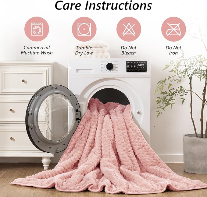 Mr. Sandman Weighted Blankets for Adults, Queen Size 60 x 80 Inches, 20lbs | Machine Washable; Soft Warm Sherpa Fleece; Jacquard Flannel Filled with Glass Beads; Heavy Throw for Sleep and Calm; Pink