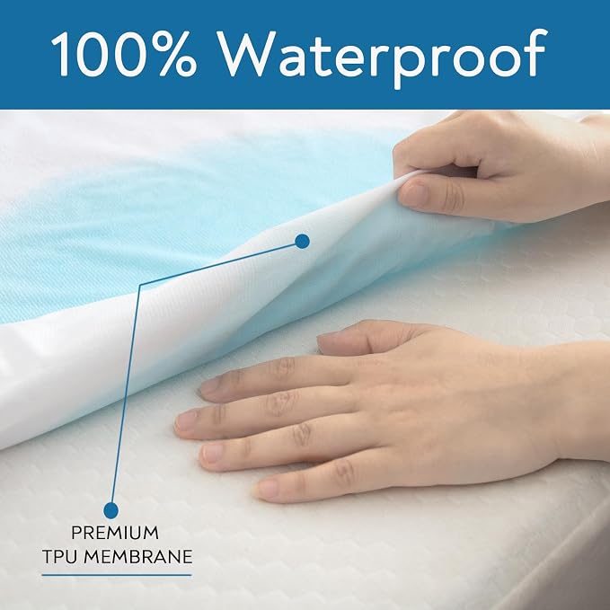 Twin XL Size Mattress Protector Waterproof,Absorbent Fitted Sheet | up to 14" Deep Pocket,Mattress Cover Twin Extra Long Size Bed Sheets,Terry Machine Wash Protection Mattress Protector