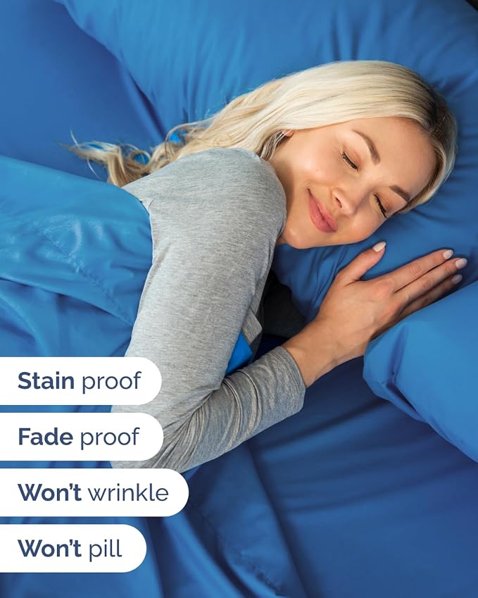 Extra Deep Flex Top Split Head King Sheet Set - 6 Piece Breathable and Cooling Sheets - Hotel Luxury Bedding for Women, Men, Kids & Teens - Easy Secure Fit - Extra Deep Pockets - Royal Blue