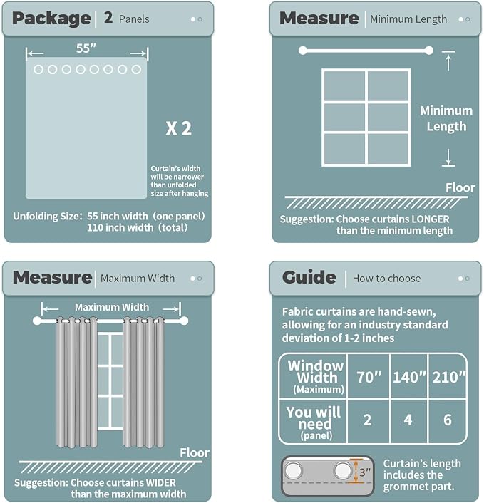 BGment Blackout Curtains for Bedroom - Grommet Thermal Insulated Room Darkening Curtains for Living Room, Set of 2 Panels, Each 55 x 96 Inch, Navy Blue | Grommet Top, Black Out, Extra Long, Room Darkening, Sunblock, Thermal Insulated, Window Drapes for...
