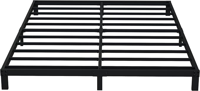 EMODA 6 Inch Full Size Bed Frame Heavy Duty Metal Platform | No Box Spring Needed, Easy Assembly Noise Free, Black