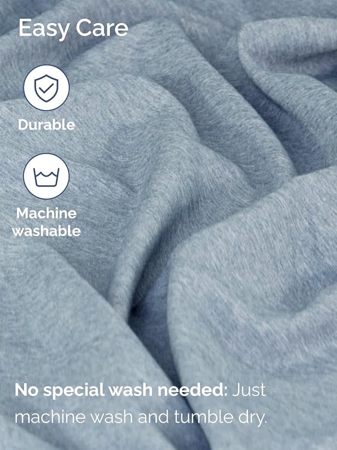 Extra Deep King Sheet Set - 6 Piece Breathable & Cooling - Heathered Blue | Hotel Luxury Bed Sheets Set, Easy & Secure Fit, Ultra-Soft, Wrinkle & Fade Free, Comfy Sheets Set with Extra Deep Pockets