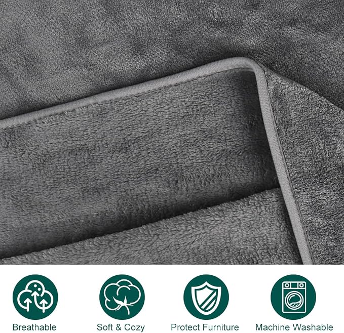 Onarway Dog Blanket Washable for Puppy: 4 Packs Dog Blankets 40”x28” | Fluffy Soft Small Throw for Cat Puppy Kitten Dogs - Fleece Pet Blankets for Bed Sofa Car and Indoor - Grey and Khaki