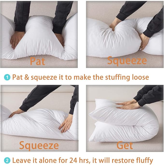 WhatsBedding Memory Foam Body Pillow with Cover, Long Bed Pillow for Adults | Breathable Zippered Cotton Cover,Long Pillow for Sleeping, Firm Pillow Fluffy Supportive for Side Sleepers