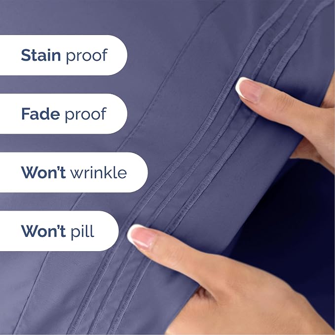 Queen Size 4 Piece Sheet Set - Soft & Cooling Bed Sheets - Twilight Purple | Fits 8 Inch to 16 inch Mattress, Wrinkle Free & Fade Resistant with Deep Pockets, Breathable, Comfy Hotel Luxury Bedding