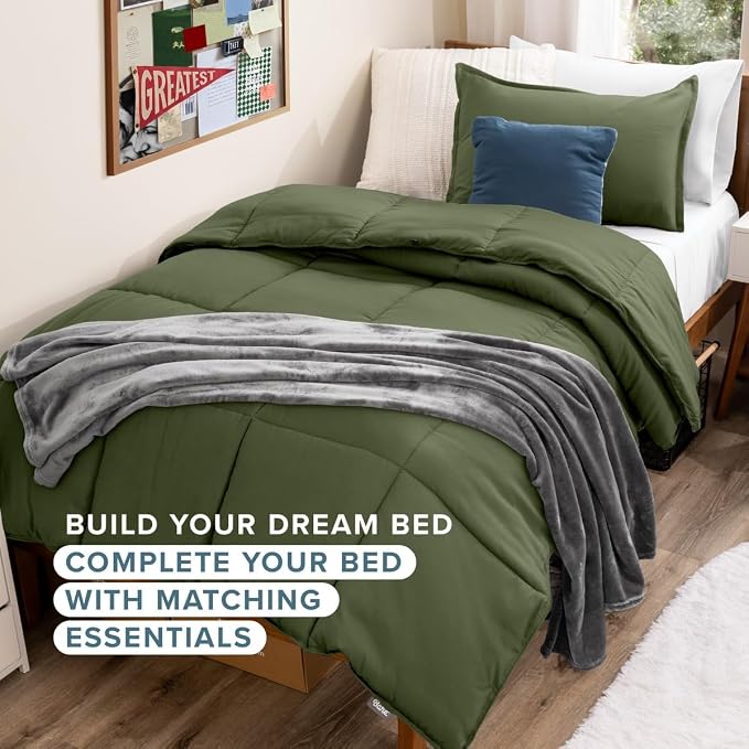 Bare Home Twin XL Sheet Set - 1800 Ultra-Soft (Twin XL, Cypress) | Deep Pockets 6 to 15 Inches, Breathable, Hypoallergenic, Hotel Luxury, Easy Fit, Soft, All-Season