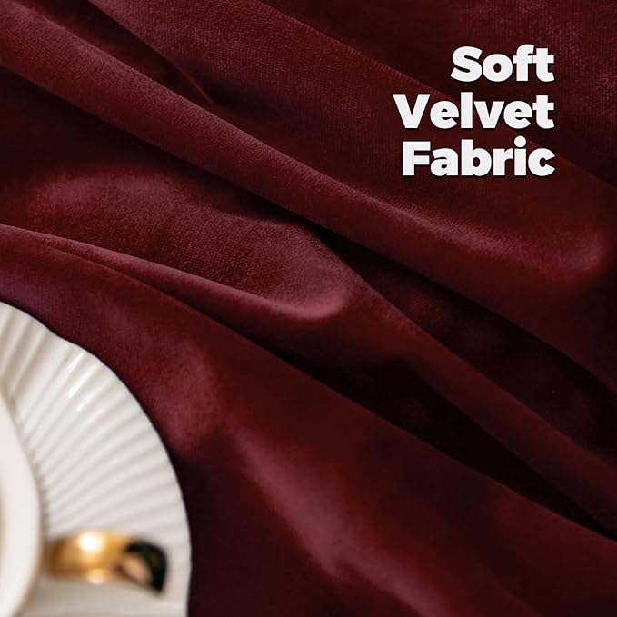 BGment Red Velvet Curtains 120 Inches Long for Bedroom, Thermal Insulated Room Darkening Curtains Drapes Window Treatment with Back Tab and Rod Pocket, Set of 2 Panels, 52 x 120 Inch | Long Curtains, Super Soft, Luxury, Thermal Insulated, Elegant, Wind...