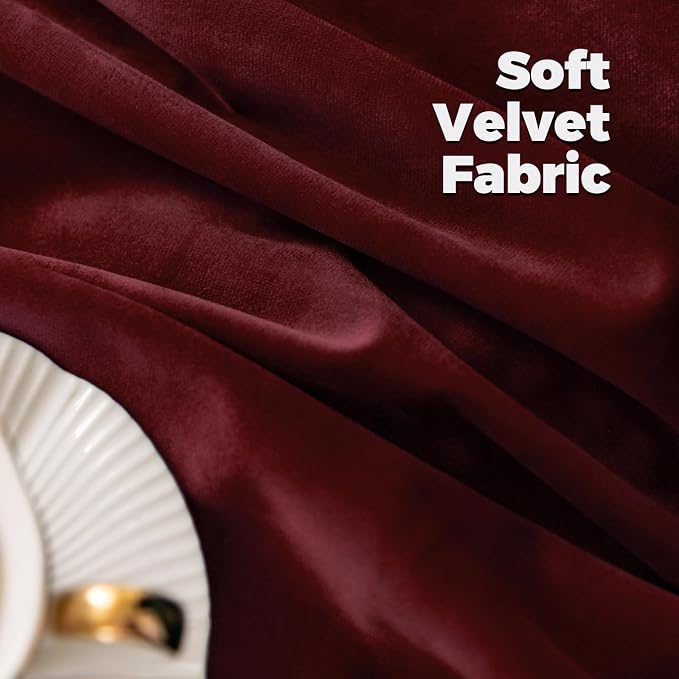 BGment Red Velvet Curtains 84 Inch for Bedroom, Thick Thermal Insulated Blackout Curtains Noise Reduce Back Tab and Rod Pocket Christmas Panels for Living Room, Set of 2 Panels, 52 x 84 Inch | Thick, Thermal Insulated, Blackout, Noise Reduce, Back Tab ...