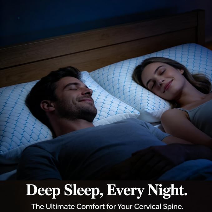 Memory Foam Pillows Queen Size Set of 2,Cooling Pillow for Side Sleepers | Adjustable Firm Pillow,Breathable Washable Removable Covers, for Hot,Side,Back,Stomach Sleeper,Relieve Shoulder Neck Pain