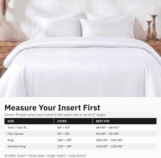 California Design Den Soft 100% Cotton Sateen Twin XL Duvet Cover, White | Duvet Cover Only, Comforter Not Included, Backed by Good Housekeeping Seal, Button Closure & Corner Ties