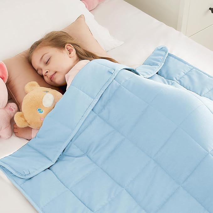 Weighted Blanket - 3 lbs Lightblue Heavy Blanket - Small Size Breathable Lap Blanket(36"x48", 3 lbs)