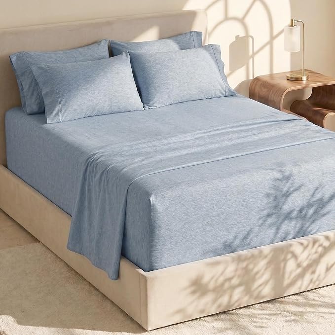 Hearth & Harbor Bed Sheets, Luxury Soft 6 Piece Bed Sheet Set Extra Deep Pocket Fitted Sheets Fits Mattress up to 21", Double Brushed Bedding Sheets & Pillowcases,