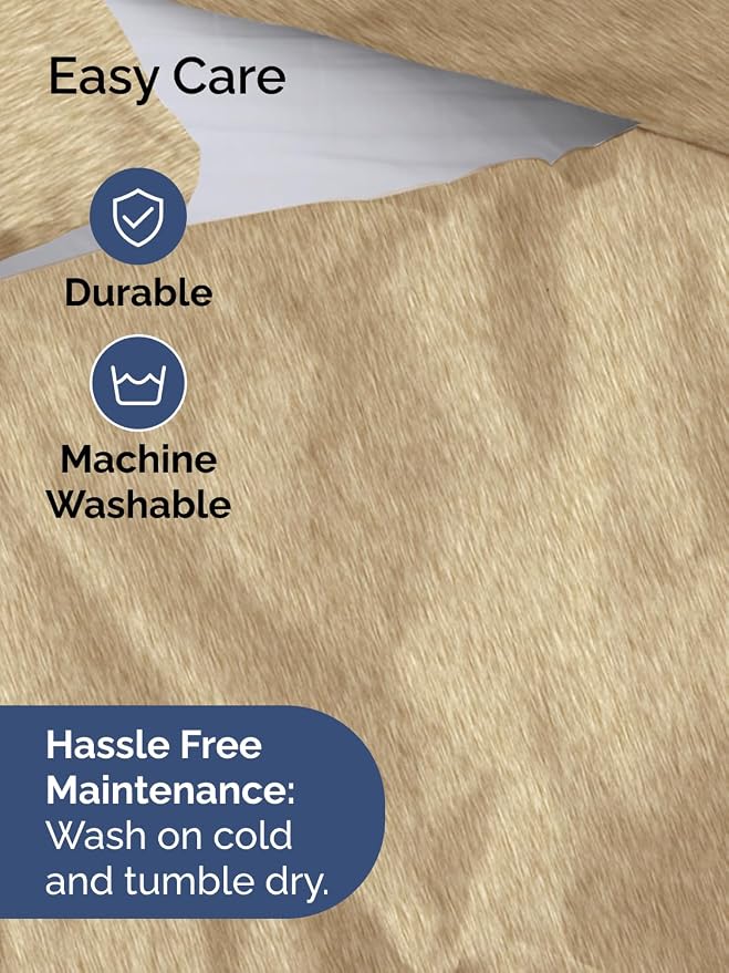 Duvet Cover King Size - 3 Piece with Zipper Closure - Heathered Tan | Extra Soft, Breathable, King Duvet Cover 104" x 90" with 2 Pillow Shams, Zipper Closures & Ties, Women, Men, Kids & Teens