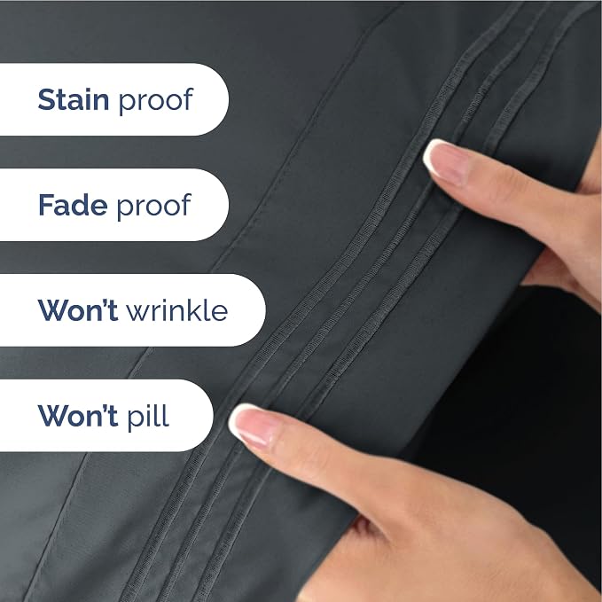 Twin XL Size 3 Piece Sheet Set - Ultra Soft & Cooling Sheets - Slate Blue | Fits 8 Inch to 16 inch Mattress, Wrinkle Free & Fade Resistant with Deep Pockets, Breathable, Comfy Hotel Luxury Bedding