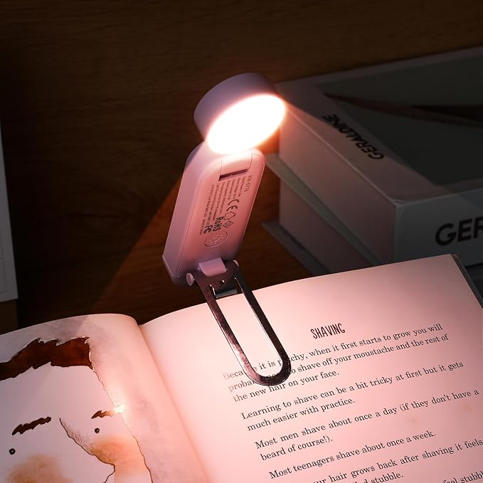 VAVOFO USB Rechargeable Book Light, Bookmark Clip on LED Reading Light | 3 Colors 9 Lighting modes clip on book light, Eye Care Glow for Bed Reading, Christmas Gift for Bookworms, Book Accesories