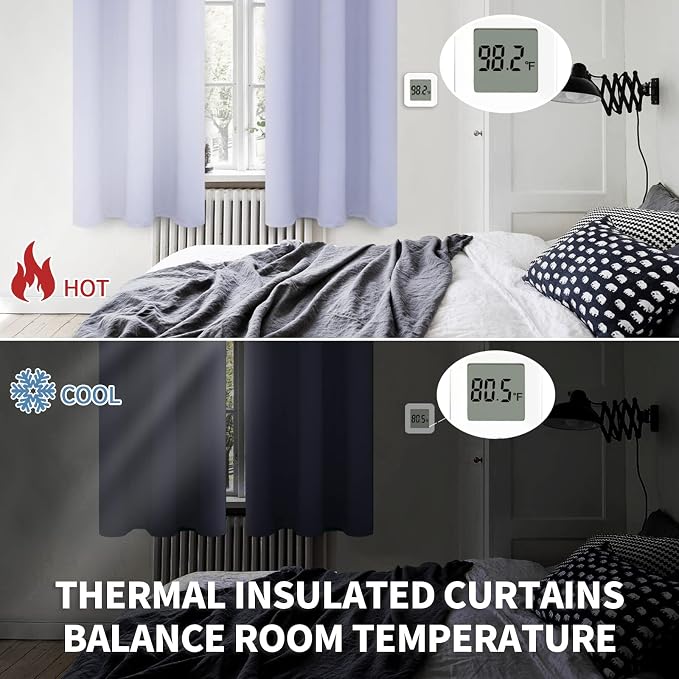 BGment Lavander Room Darkening Curtains 84 Inch for Living Room - 2 Panels | Grommet Top, Light-Blocking, Sunblock, Thermal Insulated, Window Drapes for Bedroom, 52x84 Inch