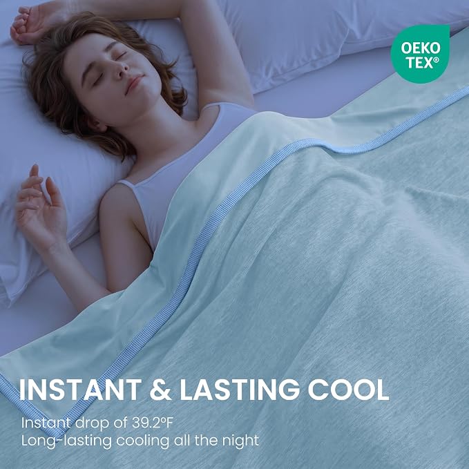 Topcee Cooling Blanket King Size 90"x108" for Hot Sleepers Summer Blanket | Absorbs Heat Cold Summer Blanket for Night Sweats & Menopause Q-Max>0.5 Lightweight Breathable Soft Double-Side Cooling