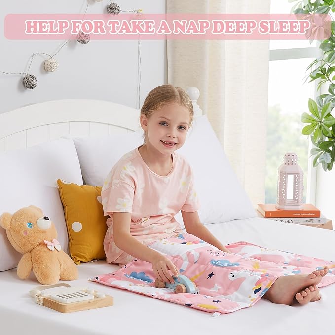 Pink Unicorn Weighted Blanket 2lbs Small Weighted Lap Pad Gifts, 20"x30" | Unicorn Heavy Throw Blanket, Breathable Cooing Mini Pink Blanket, 2lbs Small Lap Blanket Birthday Gift for Lovely One