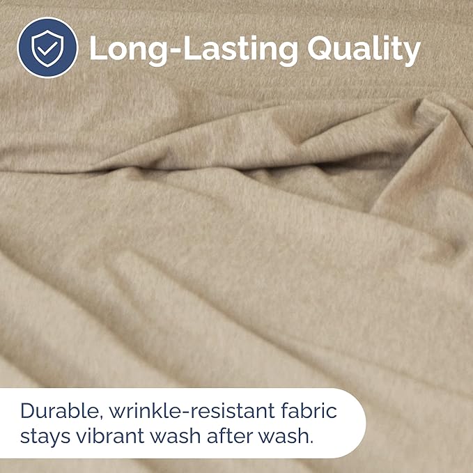 Twin XL Flat Sheet - College Dorm Room - Top Flat Sheet - Heathered Beige | College Dorm Room Essentials, Ultra-Soft, Breathable & Cooling, Fade & Wrinkle Free, Easy-Care, Stain & Shrink Resistant