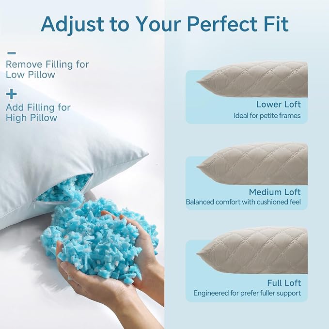 BEDELITE Cooling Body Pillow, Memory Foam Filled, Linen, 20x54 Inches | Soft & Cool-Touch Quilted Nylon-Spandex Cover, Adjustable Fill, Perfect for Side Sleepers, Hot Sleepers, Pregnancy, Back Pain