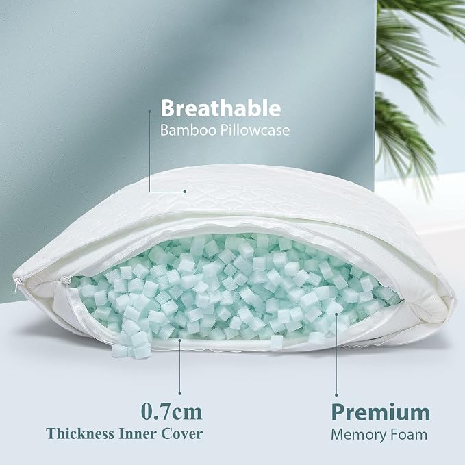 Extra Thick Body Pillow Memory Foam – Long Pillow for Adults – Thicker Inner Case – Soft & Cooling Double Pillowcases, 20 x 54 inchesThicker Inner Body Pillow