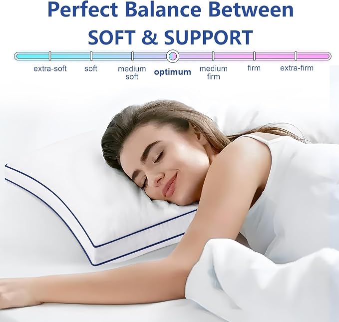 CHOKIT Premium Pillows King Size Set of 2 Fluffy and Supportive, Luxury | 7D Down Alternative Bed Pillow, Soft Hotel Gusseted Pillow for Side Back Stomach Sleeper, Relief Neck Head and Shoulder Pain