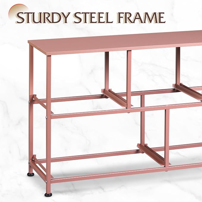WLIVE Wide Dresser for Bedroom, 5 Drawer Chest of Drawers, Pink | 5 roomy fabric drawers, Wide storage design, Bedroom or closet use, Sturdy steel frame, Smooth wood tabletop