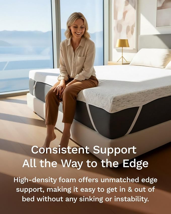 ViscoSoft 3 Inch Memory Foam Mattress Topper Full - Select High Density Ventilated Mattress Pad - Premium Removable Rayon Cover