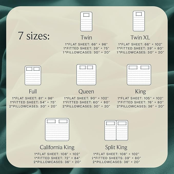 LuxClub King Size Sheets Set, Deep Pocket King Sheets Bed Sheets 4PC, Cooling Sheets King Size Breathable, Soft Hotel Luxury Bedding Wrinkle Free, Silky Fitted Sheet & Pillowcase Sets, Emerald Green | LuxClub Silky Fitted Sheet & Pillowcase Sets, Breat...