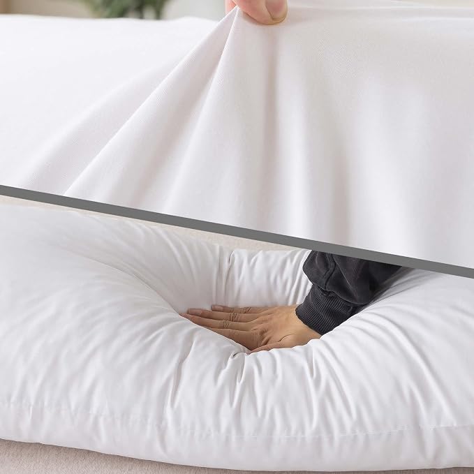 WhatsBedding Memory Foam Body Pillow with Cover, Long Bed Pillow for Adults | Breathable Zippered Cotton Cover,Long Pillow for Sleeping, Firm Pillow Fluffy Supportive for Side Sleepers