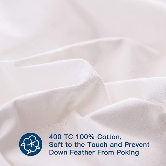 ELEMUSE Cal King Goose Down Feather Mattress Topper, Feathered Pillow Top | Fusion goose down and feather fill adds plush comfort. Deep pocket fits Cal King mattresses for tall sleepers and bedrooms