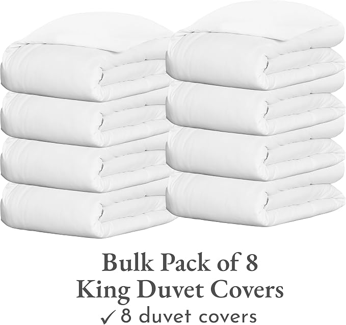 California Design Den 100% Cotton Sateen Comforter Cover King Size, White | Duvet Cover Only, Comforter Not Included, Backed by Good Housekeeping Seal, Button Closure & Corner Ties
