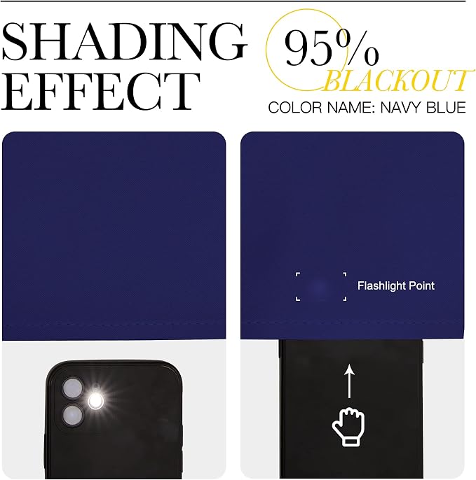 NICETOWN Navy Blue Blackout Curtains for Laundry 42" w x 48" L 2 Panels | Thermal Insulated Decoration Drapes for Bedroom Kitchen Short Window, Light Blocking Room Darkening Noise Reducing Home Decor
